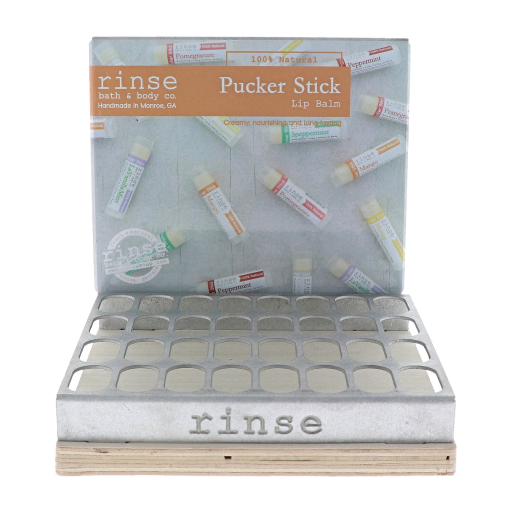 8 Row Pucker Stick (Lip Balm) Display - You Pick - Rinse Bath & Body Wholesale