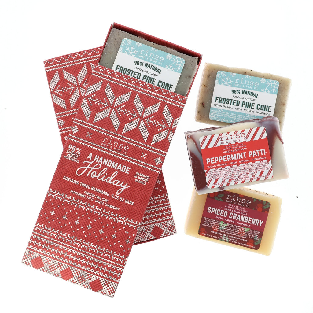 A Handmade Holiday Soap Box (3 bars) - Rinse Bath & Body Wholesale