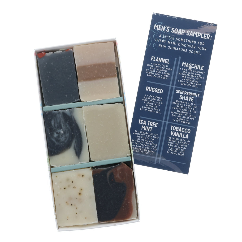 Men's Soap Sampler Box (6 Half Bars) - Rinse Bath & Body Wholesale