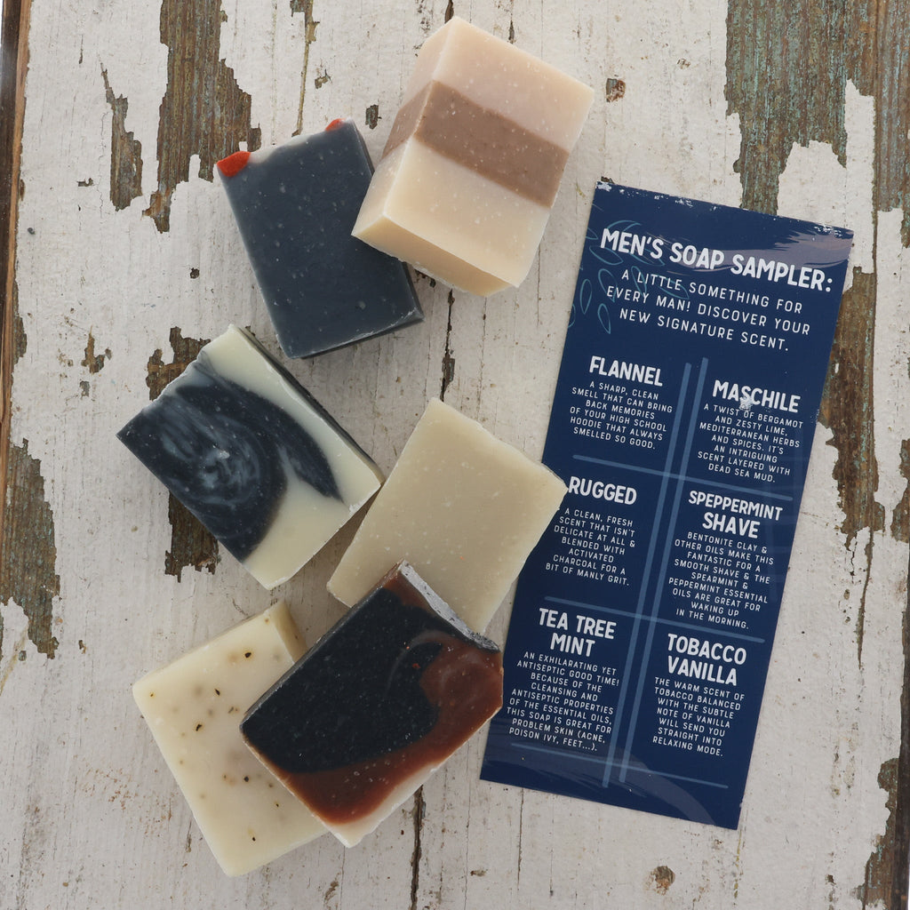 Men's Soap Sampler Box (6 Half Bars) - Rinse Bath & Body Wholesale