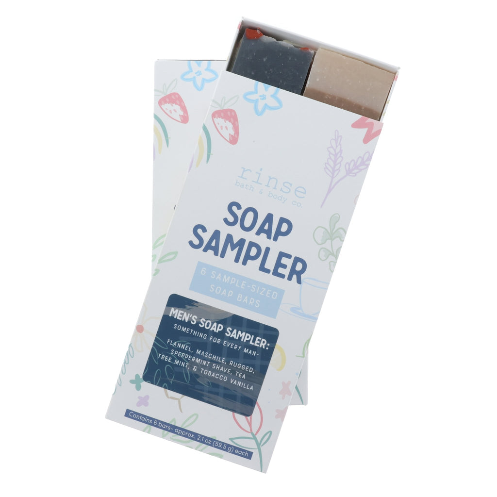 Men's Soap Sampler Box (6 Half Bars) - Rinse Bath & Body Wholesale