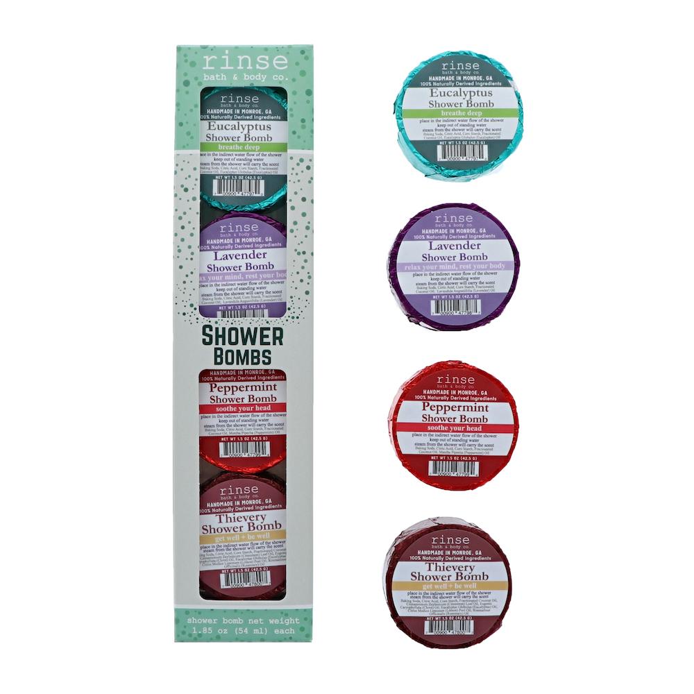 4 Pack Shower Bomb Box - Assorted - wholesale rinsesoap