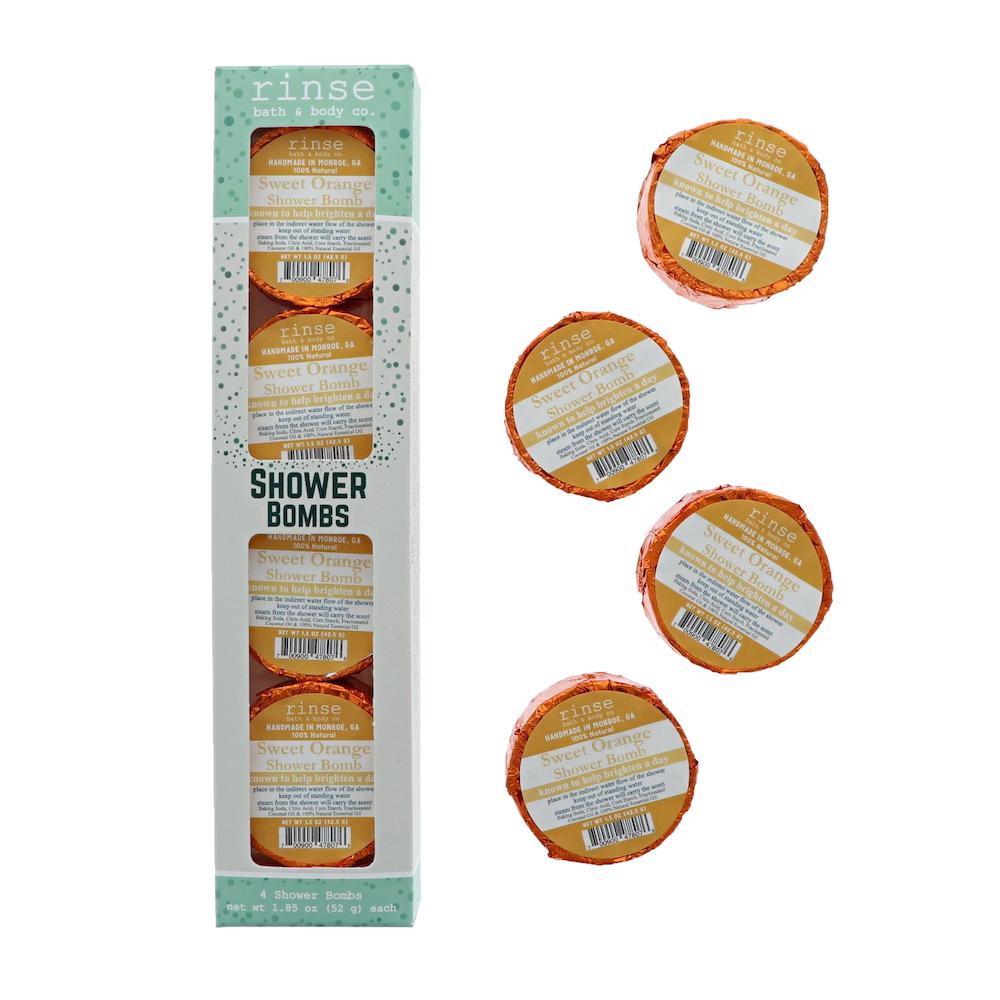 4 Pack Shower Bomb Box - Sweet Orange - wholesale rinsesoap
