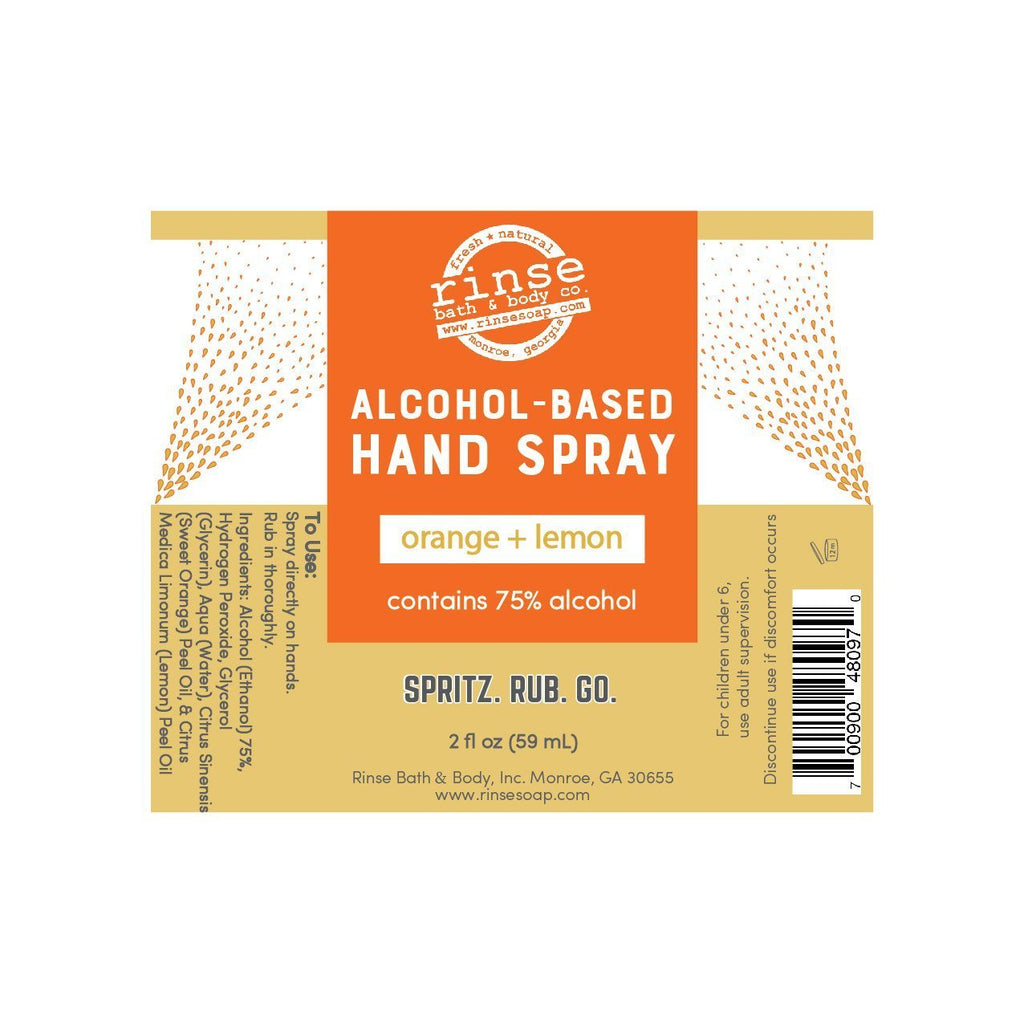 Alcohol-Based Hand Spray - Orange & Lemon - wholesale rinsesoap