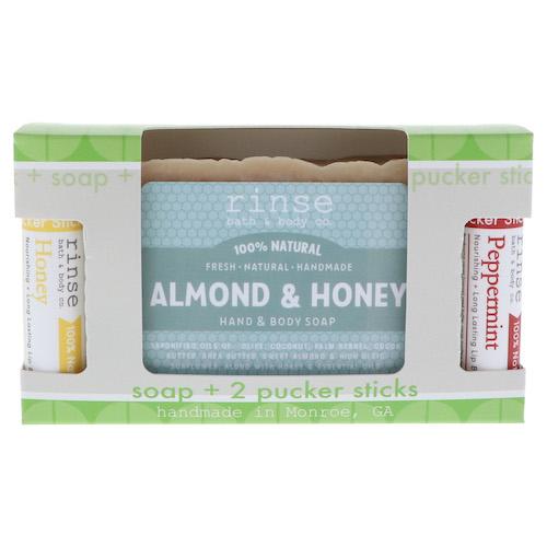 Almond & Honey Soap + Pucker Stick Box - wholesale rinsesoap