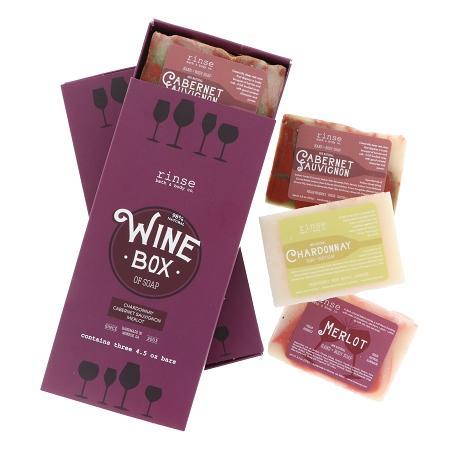 Box of Wine Soap (3 bars) - wholesale rinsesoap