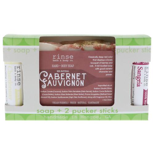Cabernet Soap + Pucker Stick Box - wholesale rinsesoap