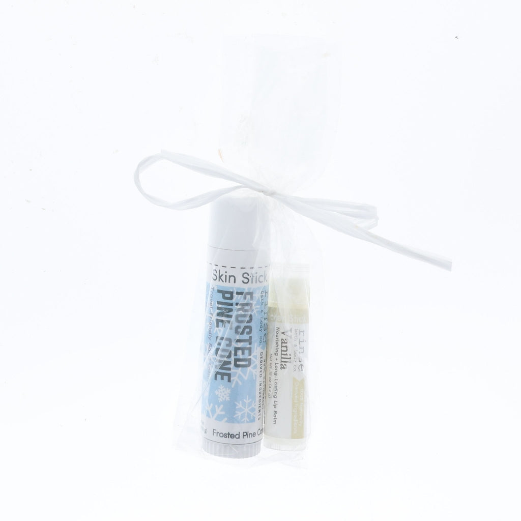 Frosted Pine Cone Pucker & Skin Stick Bundle - wholesale rinsesoap