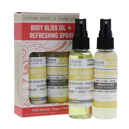 Ginger Lemongrass Body Bliss Oil & Refreshing Spray 2 Pack - wholesale rinsesoap