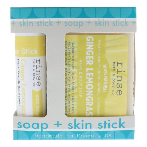 Ginger Lemongrass Soap + Skin Stick Box - wholesale rinsesoap