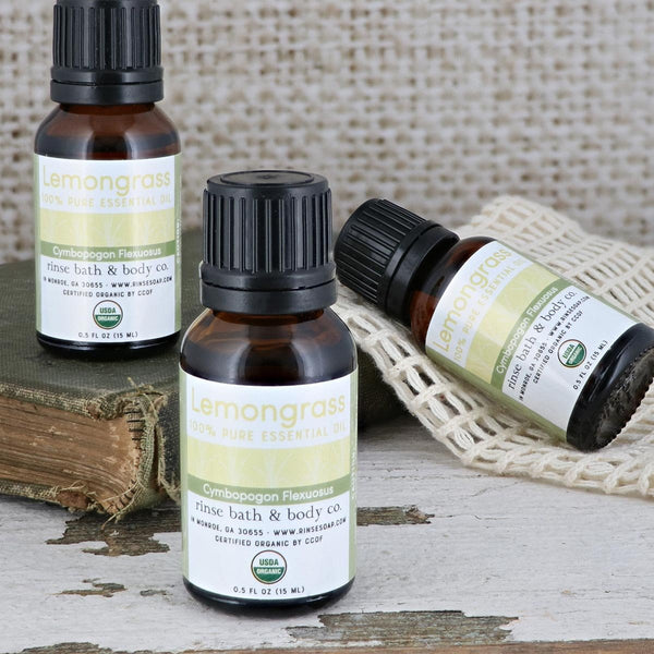 Lemongrass Essential Oil - Certified Organic - wholesale rinsesoap