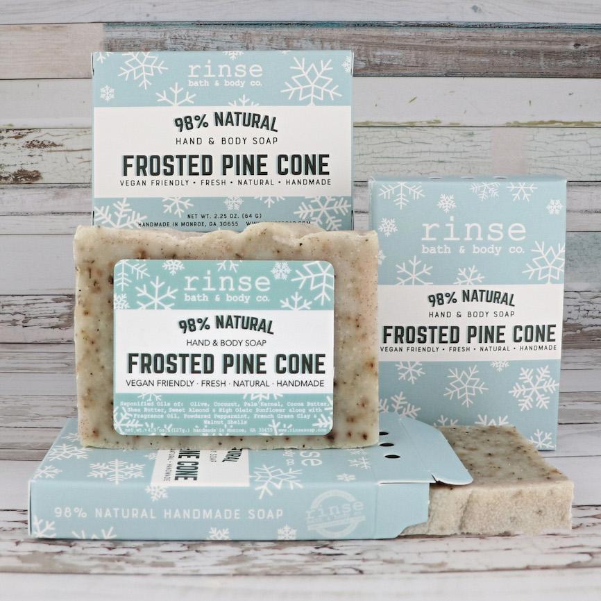 Mini Frosted Pine Cone Soap - wholesale rinsesoap