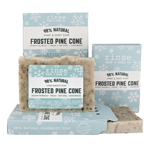 Mini Frosted Pine Cone Soap - wholesale rinsesoap