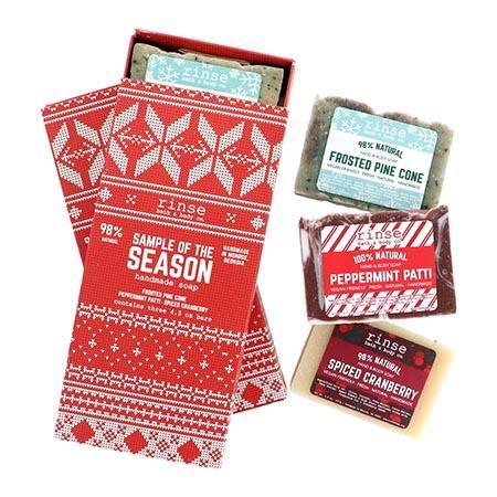 Sample of the Season Soap Box (3 bars) - wholesale rinsesoap