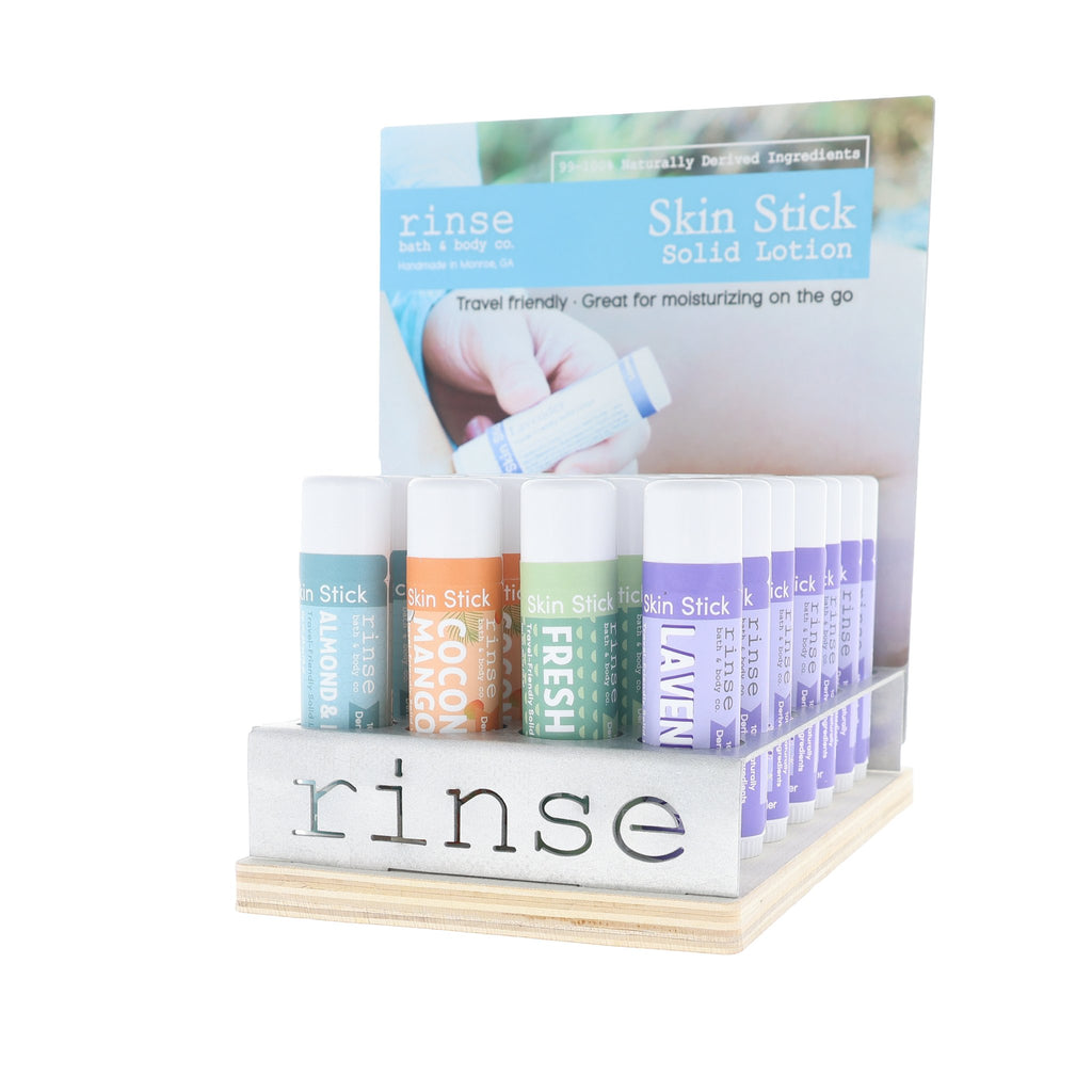 Skin Stick Display - Filled (4 flavor) - Rinse Bath & Body Wholesale