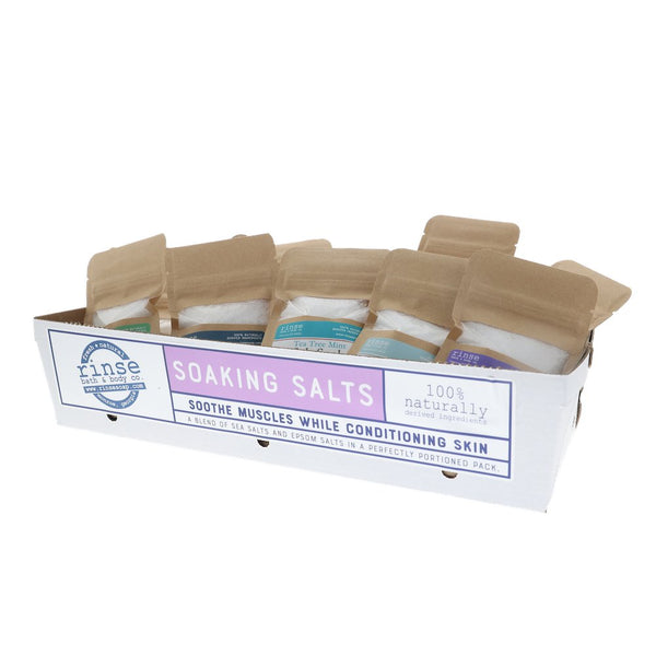 Soaking Salts - 48 Assorted (10-AH,LV,TTM; 9-SL,SPEP) - Rinse Bath & Body Wholesale